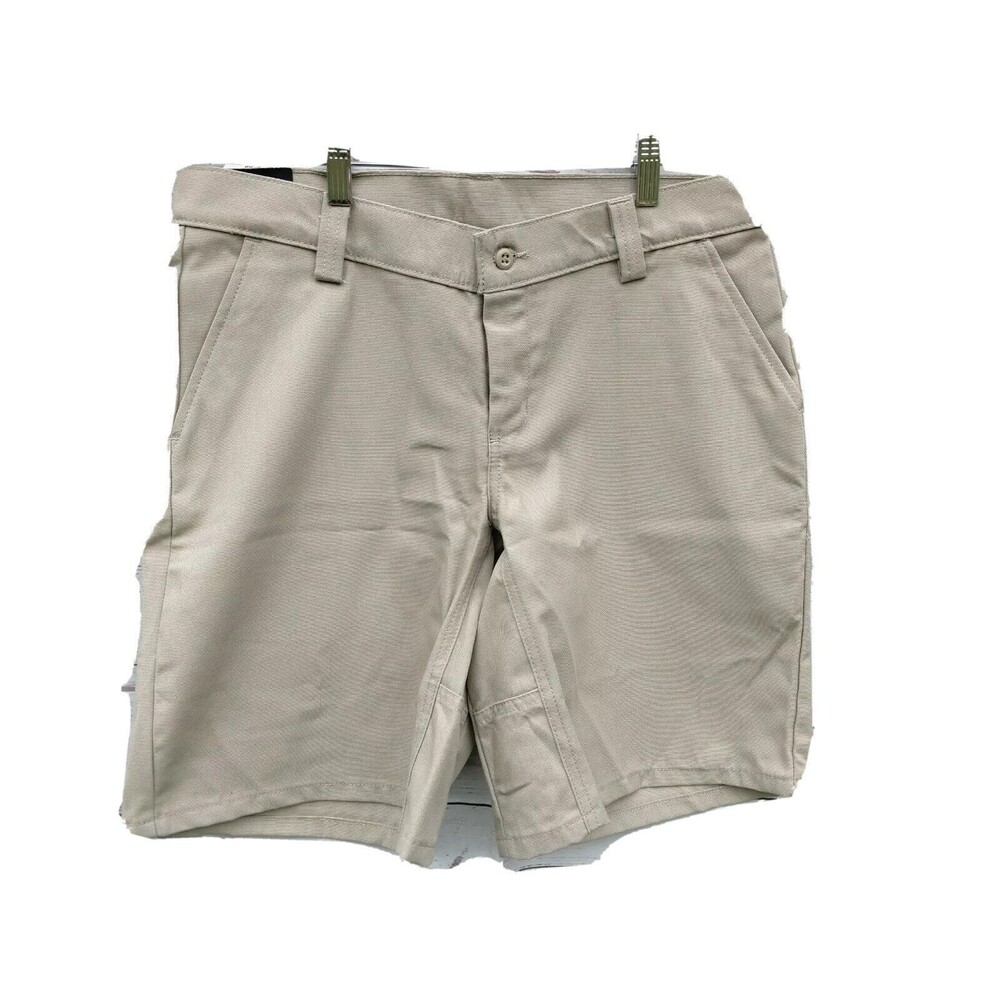 WRANGLER WORKWEAR FLAT FRONT KHACKI WORK SHORTS WOMENS SZ 10X9 GUSSET NWT